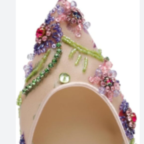 NEW BETSEY JOHNSON Garbo Embellished Mesh Flats for women 925 3M7 - Picture 3 of 7